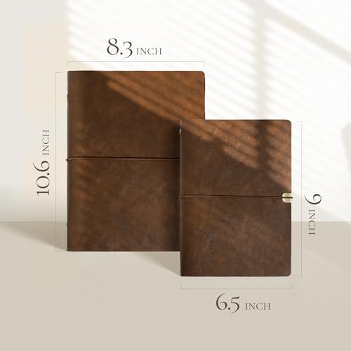 Vienrose Faux Leather Scrapbook Photo Album with 100 Pages Kraft Paper for 4x6 5x7 6x8 Photos, Vintage binder 3 ring DIY Memory Book for Valentines Anniversary Christmas Birthday Travel Brown - Image 2