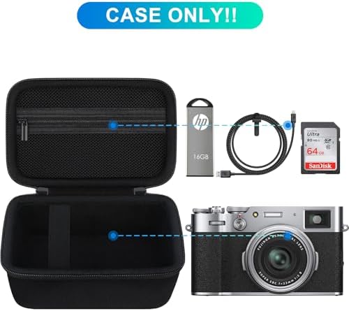 BOVKE Hard Carrying Case for FUJIFILM X-E5 Mirrorless Digital Camera, Extra Mesh Pocket for Batteries, SD Card, Charging Cables and More Additional Accessories, Black - Image 2
