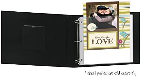 Pioneer T12CBF-BK 12-Inch by 12-Inch Fabric 3-Ring Binder Album with Window, Black - Image 4