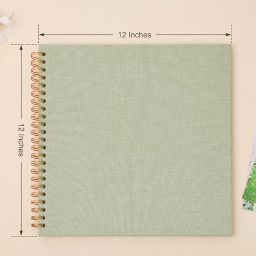 Scrapbook Photo Album 12x12 Inches 80 Pages Linen Cover GrassGreen - Image 3