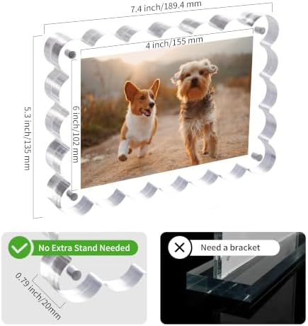 3Pack 4x6 Inch Scalloped Acrylic Picture Magnetic Frames - Image 4