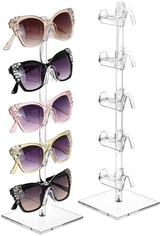 MOOCA 2-Piece Acrylic Eyewear Display Stand, Holds 10 Frames by Mooca