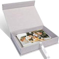 8x10" Archival Photo Storage Box with Lid – Stackable Memory Keepsake Organizer for Photos, Certificates, Jewelry & Scrapbooking Supplies, Photo Cases and Postcard Keeper Storage Container Box Grey by Sprsthai