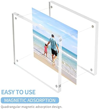 Sezanrpt Clear Booth Photo Frame 5x5, Perspex Square Picture Frame, Acrylic Photo Frame for 5x5, 4x4, 3x3 Picture Display - Image 3