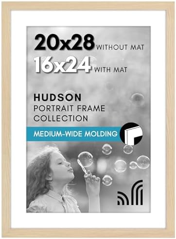 Americanflat 20x28 Poster Frame - Matted to 16x24 - Natural Oak by Americanflat