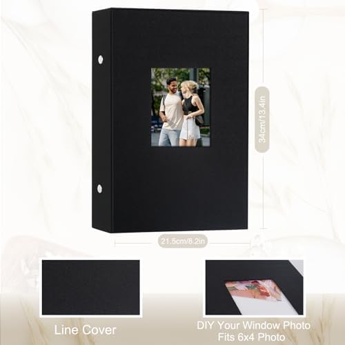 Artmag Fabric Photo Album 4x6 300 Large Capacity for Family Wedding Anniversary Linen Album Holds 300 Horizontal Photos (300 Pockets, Black) - Image 2