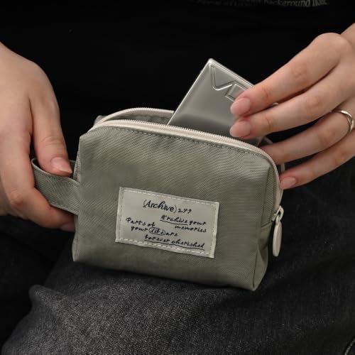Monolike Archive 247 Handy Pouch, Gray - Small Nylon Pouch, Portable Cosmetic & Toiletry Case, Tech Cable Organizer, Daily Storage Bag - Image 5