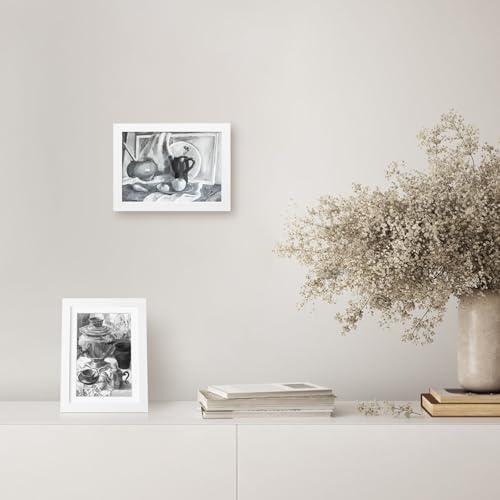 5x7 Picture Frame Set of 6, Display 4x6 with Mat or 5x7 Without Mat, Photo Frames for Wall Mounting or Table Top Display,Collage Wall Decor Gallery Wall Frame Set,White - Image 4