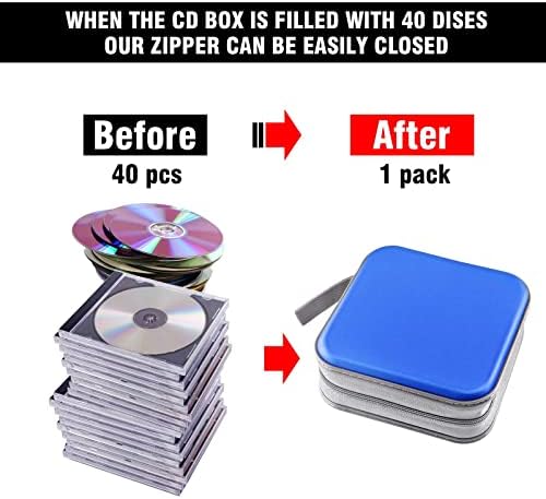 40‑Capacity Hard Plastic CD/DVD Binder for Car, Home & Travel - Image 4