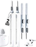 Cleaner Kit for Airpods, 2Pack Earbuds Cleaning kit for Airpods Pro 4 3 2 1, Multi-Function Cleaning Pen with Soft Brush Flocking Sponge for Bluetooth Earbuds, iPhone 17,16,Laptop, Camera (Pure white) by AKIKI
