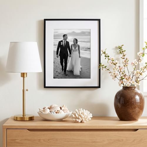 Americanflat 13x16 Picture Frame - Matted to 9x12 - Slim Molding - Black - Image 6