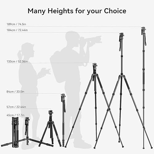 SmallRig CT190 72" Pro Video Camera Tripod with Leveling Base - Image 3
