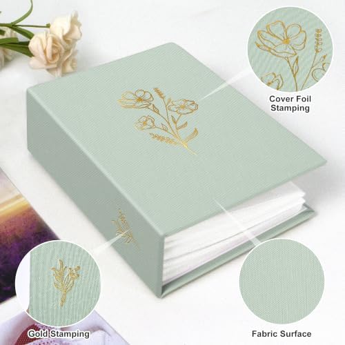 Holoary Photo Album 4x6 100 Photos, 100 Pockets 4”x6” Picture Album, Linen Fabric Cover Picture Book for Photos with Writing Area, 4x6 Photo Albums for Family Weddings Travel Memories(Sage) - Image 3