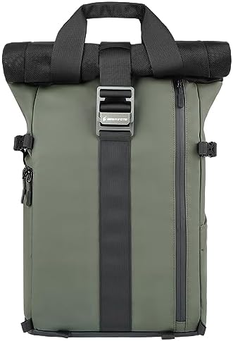 Besnfoto Camera Backpack for Photographer DSLR SLR Waterproof Camera Bag with Laptop Compartment Tripod Holder Roll Top Photographer Case for Hiking Traveling by Besnfoto
