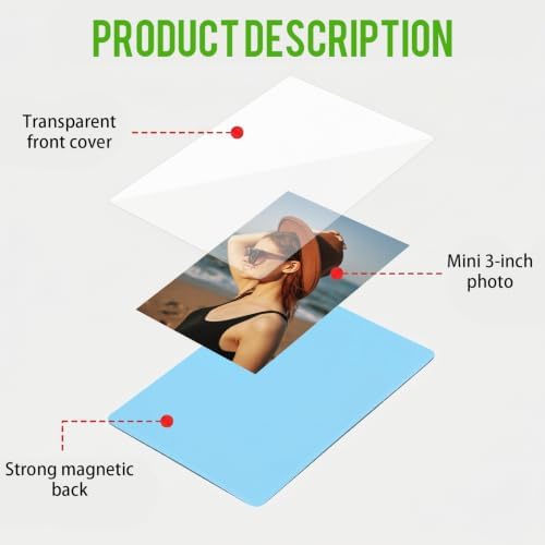 50 Pack 2x3 Magnetic Picture Frames for Refrigerator with Transparent Cover - Image 3