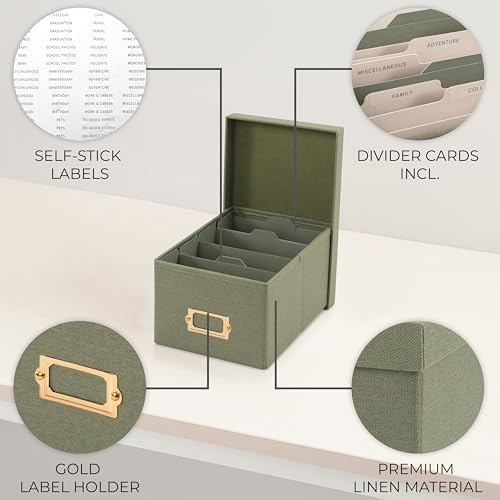 Decorative Photo Storage Box - Sturdy Linen Organizer Holds 850 4x6 Photos - Image 6