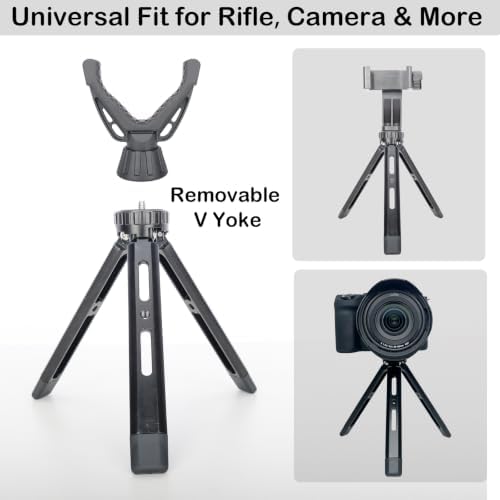 Portable Shooting Tripod with 360° Rotating & Removable V Yoke - Adjustable Height Rifle Rest Stand for Hunting, Target Shooting, Binoculars, Cameras & Outdoor Activities - Image 4