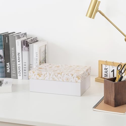 Soul & Lane - Photo Memory Storage Box, 11.7x7.7x4.5 In, Golden Bloom - Image 3