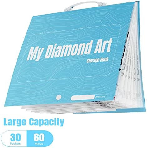 ARTDOT A2 Storage Book for Diamond Art Kits, Diamond Art Portfolio Folder with 30 Pocket Slevees Protectors (39.7 x 56cm) - Image 2