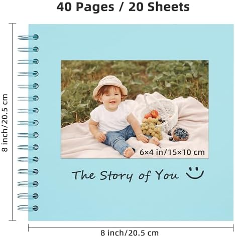 Scrapbook Album 8x8in, Acid-Free Kraft Paper 20 Sheets 40 Pages - Image 2
