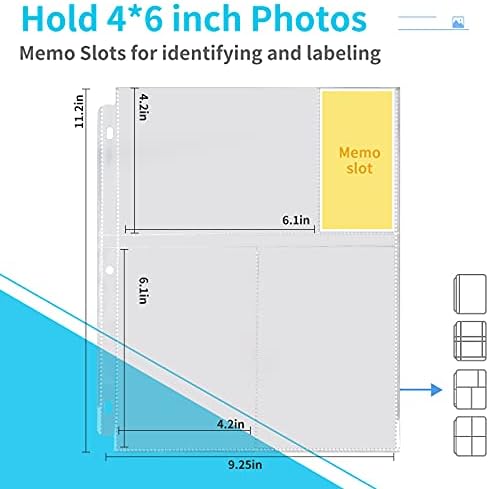 Fabmaker 30 Pack 4x6 Photo Sleeves for 3 Ring Binder, Hold 180 Photos - Image 2