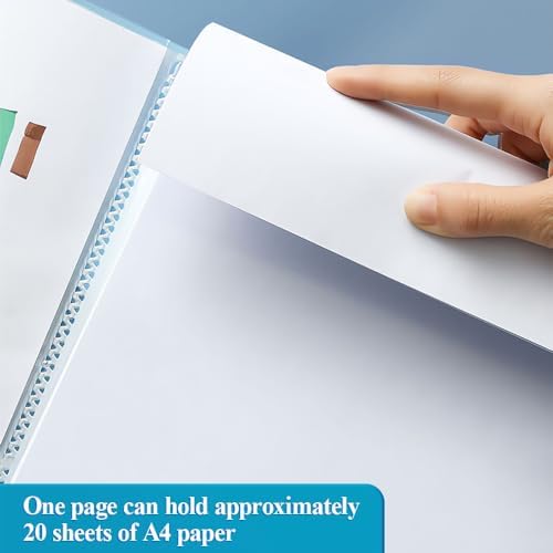 M&G 60 Pocket Binder with Plastic Sleeves 9.2x12, A4 Portfolio Folder with Clear Sheet Protectors, Art Presentation Book, Display 120 Pages, Document Paper Organizer for Artwork, Office(Green) - Image 4