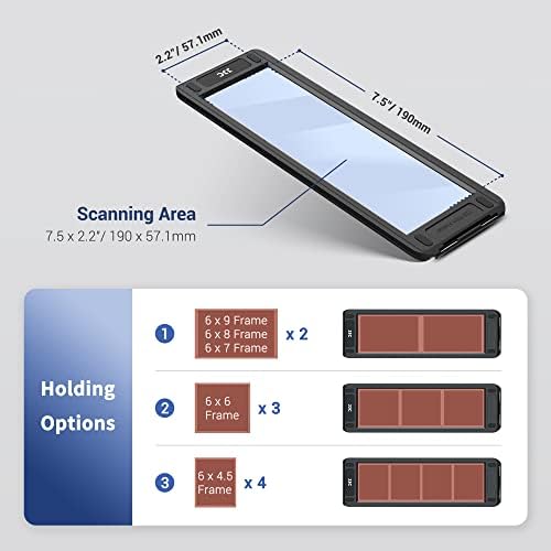 JJC Negative Film Holder Mounts for 120 Medium Format Film Compatible with Film Scanners Copying Equipment, Holds 3 Negative Frames On Digitizing Adapter Set - Image 6