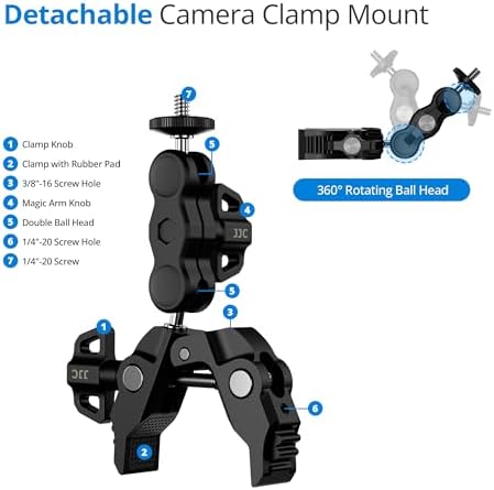 25.6" Camera Tripod Umbrella with Super Clamp for Mirrorless Camera Xbotgo - Image 5