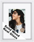 RPJC 8x10 Solid Wood Picture Frame Real Glass Cover White by RPJC