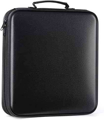 DVD Storage CD Case Holder: 160 Capacity CD Sleeves Black Disc Cases Binder for Car - CD Hard Organizer Box - Large DVD Wallet for Movie/Music/Game & Portable CD Book by TIMCORR