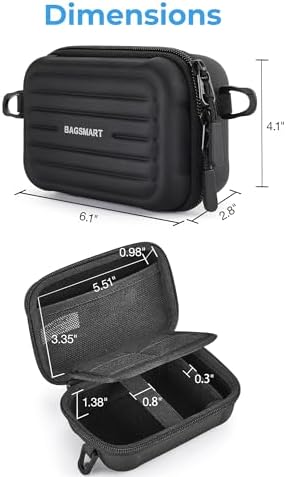 BAGSMART Digital Camera Case, Small Camera Bag with 2 Carrying Ways, Grey - Image 5