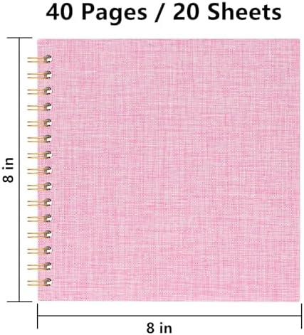 8x8 Inch Scrapbook DIY Photo Album, 20 Sheets (40 Pages), Pink - Image 2