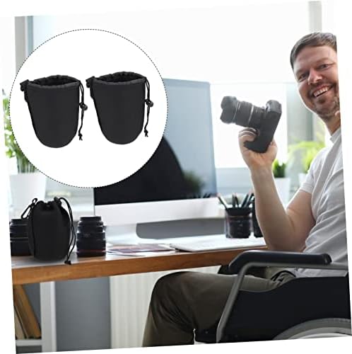 SHOWERORO Neoprene Camera Lens Pouch Universal Lens Bag for Dslr Camera Lenses Shockproof and Water-Resistant Protective Case with Drawstring 2-pack 5.51 X 3.74 X 3.74 in - Image 5