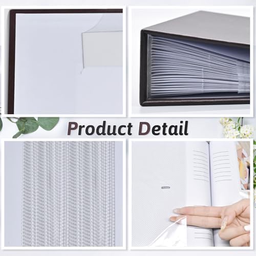 Popotop Photo Album 4x6 300 Photos with Writing Space, Leather Cover Album with Display Picture Window, Photo Book for Wedding Family Baby Gift - Image 5