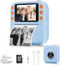 Instant Print Camera for Kids, Christmas Birthday Gifts for Girls Boys, 1080P Instant Digital Print Cameras for Toddler,Portable Toy for 4 5 6 7 8 9 10 Year Old Girl with 32GB SD Card，Light Blue by Yusuuo