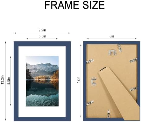 8x12 Picture Frame Set of 4 with Real Glass, Wall & Tabletop Display - Image 4