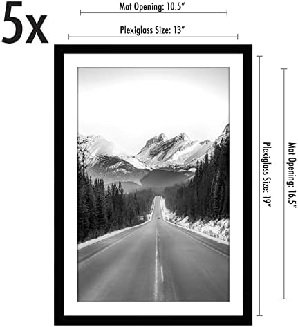 Americanflat 13x19 Poster Frame 5-Pack - Matted to 11x17 - Black - Image 2