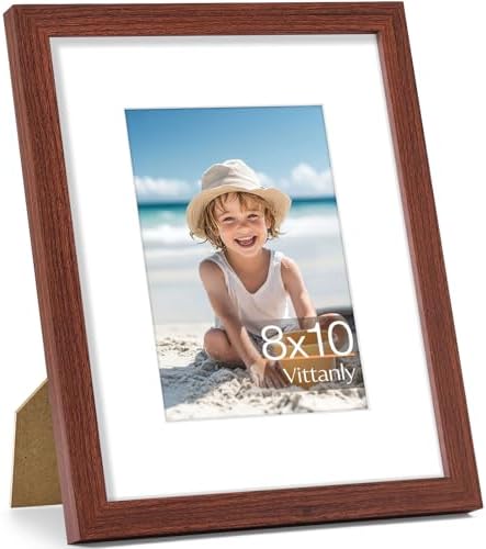 Vittanly 8x10 Picture Frame Made of Solid Wood for Wall or Tabletop, Brown by Vittanly