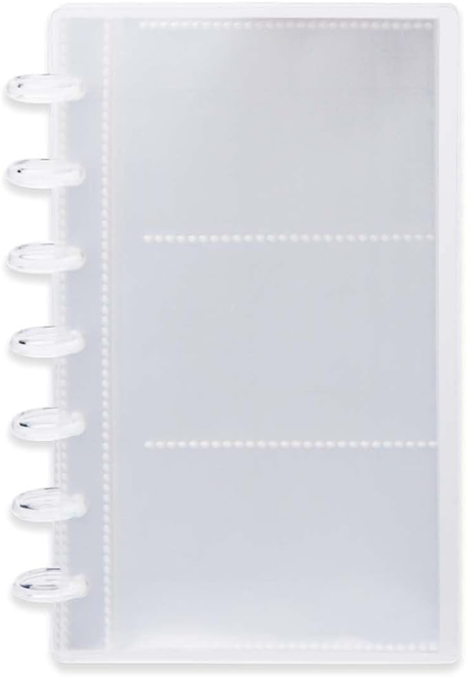 Clear Discbound Pocket Sleeves 7 Disc Sheet Protectors 20 Inner Pages PP 3.5x2.4 Pockets PET Cover Photo Card Protector Binder Album (3 Pocket - 7 Disc) by MEIYITIAN