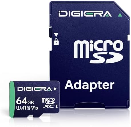 DIGIERA 64GB CT100 microSDXC UHS-I Memory Card with Adapter - up to 100MB/s, C10, U1, V10, Full HD, A1, Micro SD Card for Smartphones, Tablets, Cameras, Gaming Consoles, and Drones (1 Pack) by DIGIERA