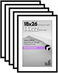 Americanflat 18x26 Poster Frame 5-Pack - Matted to 14x22 - Black by Americanflat