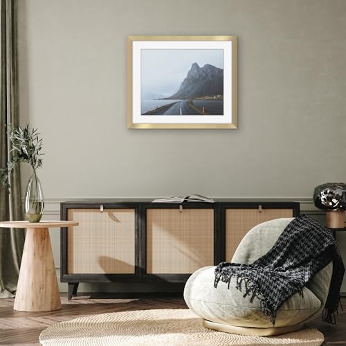 Americanflat 20x24 Poster Frame - Matted to 16x20 - Engineered Wood - Gold - Image 6