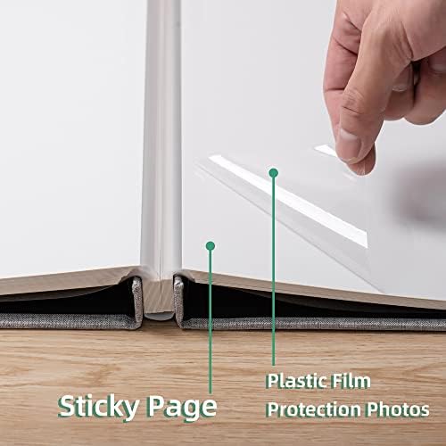 Large Photo Album Self Adhesive Scrapbook Album for 4×6 8×10 Pictures DIY Magnetic Linen Cover Album 40 Pages for Family Wedding Gifts with Metal Pen and Plastic Board - Image 5