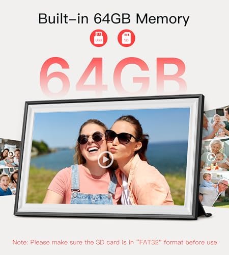 BIGASUO Digital Picture Frame Frameo 15.6" WiFi Electronic Photo Frames Large with 64GB Memory 1920x1080 IPS FHD Touch Screen Share Moments Instantly Anywhere Photo Gifts for Parents and Grandparents - Image 3