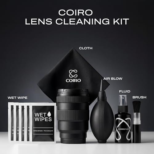 С Coiro Camera Lens Cleaning Kit – Camera Air Blower, Lens Cleaner Spray 100ml, Soft Brush, Wet Wipes & Cloth – DSLR Mirrorless Camera Cleaner - Image 2