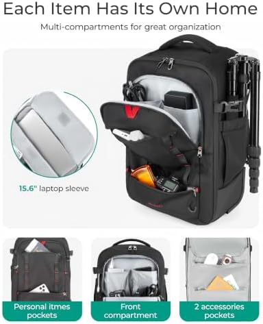 BAGSMART Camera Bag for DSLRs Professional Large Camera Backpacks - Image 6