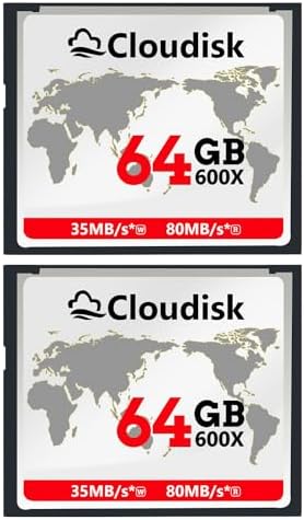 Pack of 2 Compact Flash Card 64GB 600X CF 2.0 Card Performance for DSLR Camera, Vintage Digital Camera and Industry Equipment (64 GB) by Cloudisk