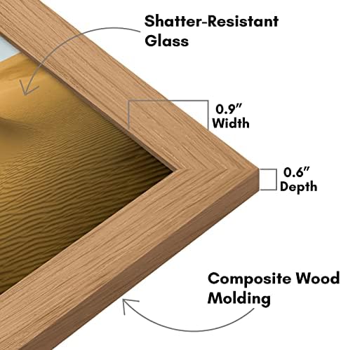 Americanflat 13x19 Picture Frame with Shatter-Resistant Glass - Signature Collection - Gallery-Style Frames Made of Engineered Wood - Photo Frame for Wall Display - Dark Oak - Image 3