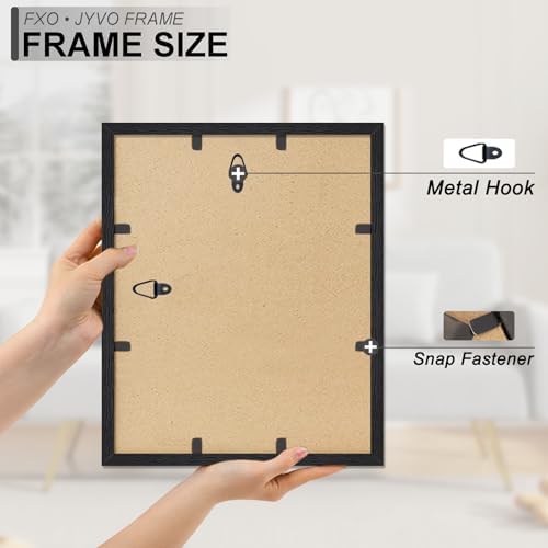 Fxojyvo 13x16 Picture Frame Set of 3 Black Engineered Wood Wall Hanging - Image 6