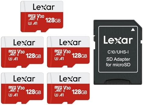 Lexar E-Series 128GB 5 PK Micro SD Card microSDXC UHS-I Flash Memory Card by Lexar